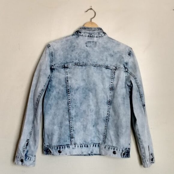Velvet light Denim Jean Jacket with Sequin Patches Size M - Picture 6 of 12